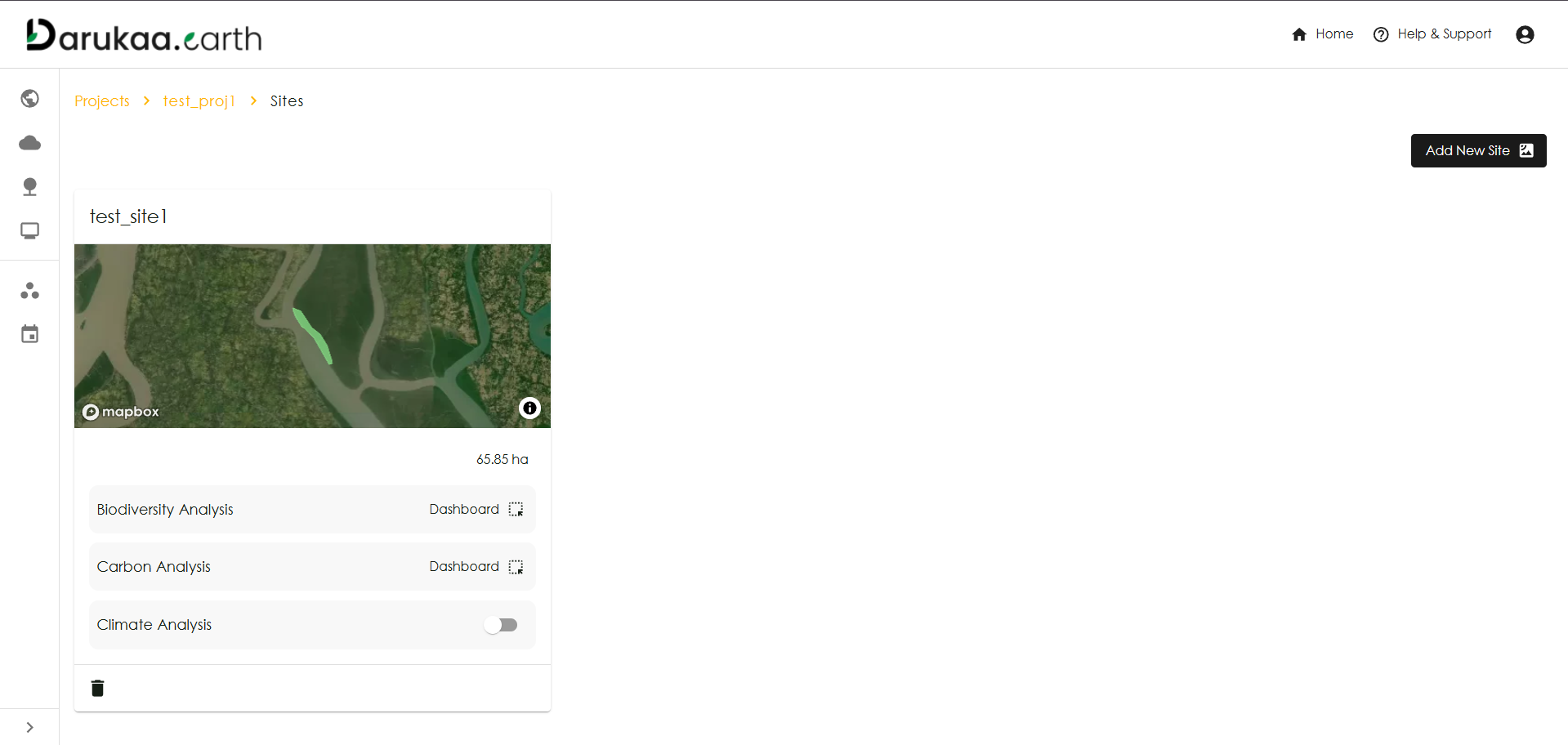 Manage Sites Dashboard